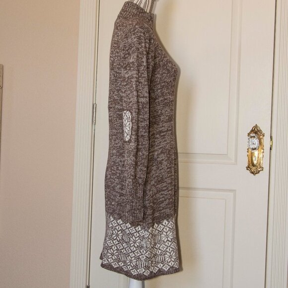 Soybu Sweater Sweater Dress Heather Brown & White L - Picture 3 of 9